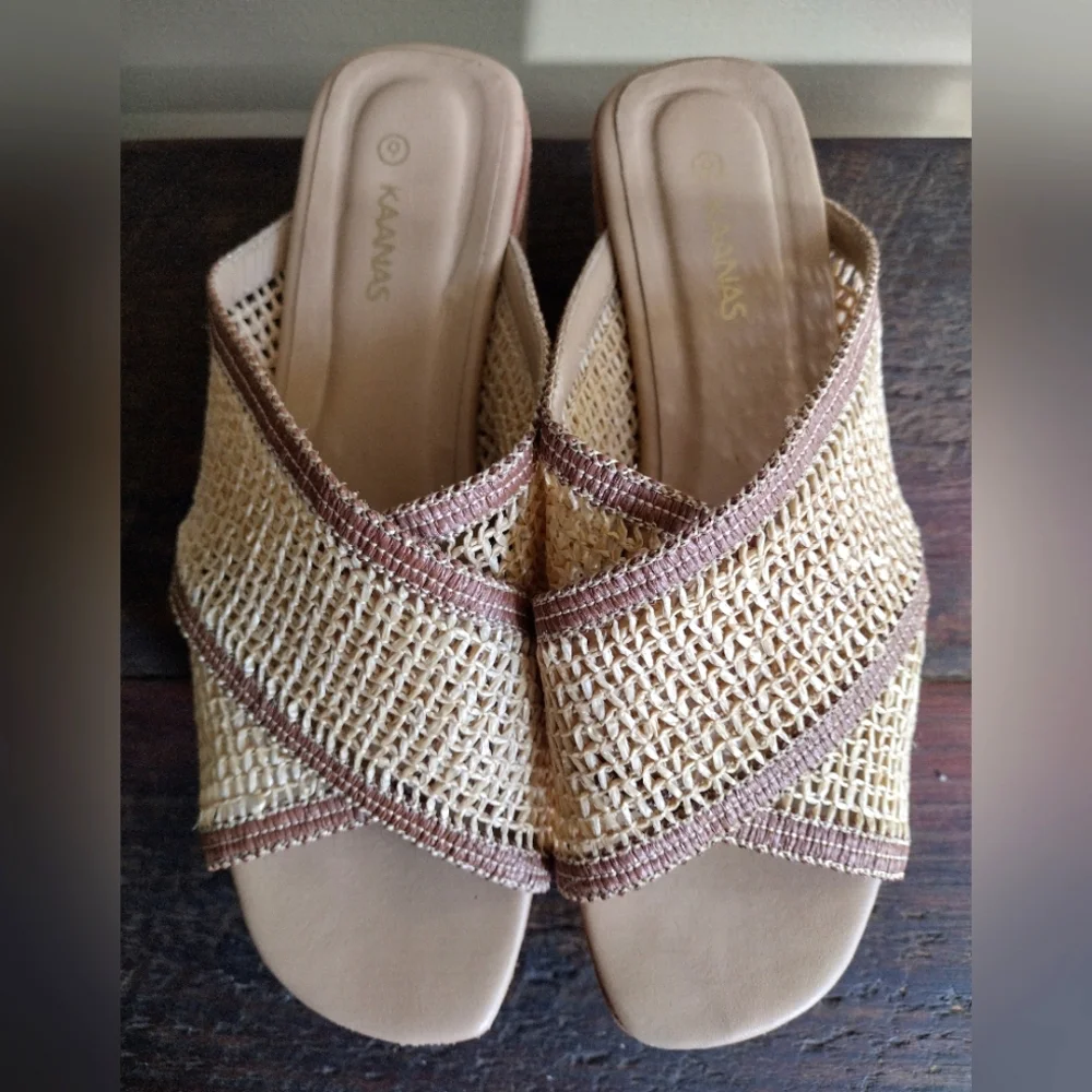 Kaanas Formentera Open Weave Platform Sandals Size 9 - Picture 3 of 7